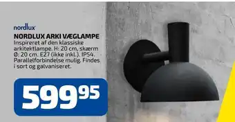 Davidsen Nordlux arki væglampe tilbud