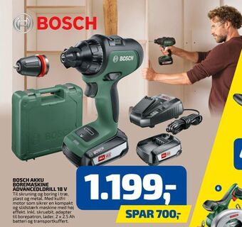 Davidsen Bosch akku boremaskine advancedldrill 18 v tilbud
