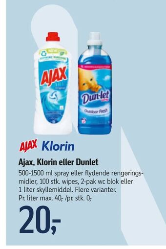 Føtex Ajax, Klorin eller Dunlet tilbud