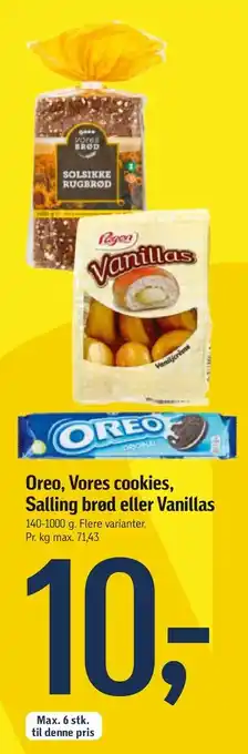 Føtex Oreo, Vores cookies, Salling brød eller Vanillas tilbud