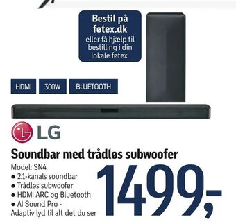 Føtex Soundbar med trådløs subwoofer tilbud