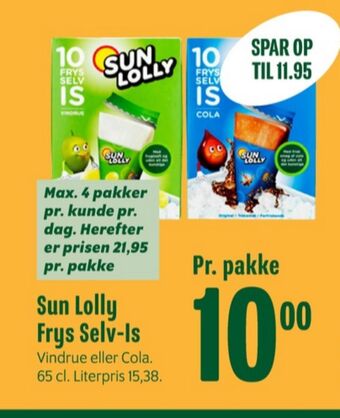 Min Købmand Sun lolly is frys selv tilbud