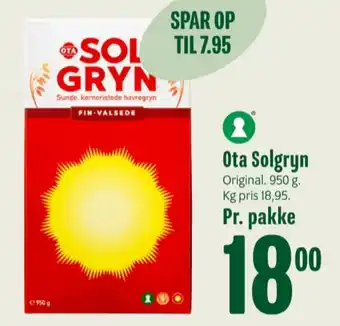 Min Købmand Ota sol gryn havregryn finvalsede tilbud