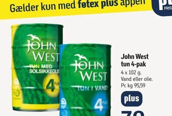 Føtex John West tun 4-pak tilbud