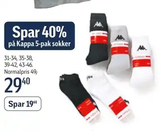 Føtex Kappa 5-pak sokker tilbud