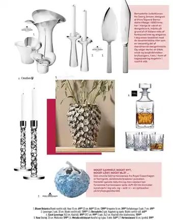 Imerco Bloom Botanica, bernadotte, carat lysestage, vase el. melodia whiskysæt tilbud