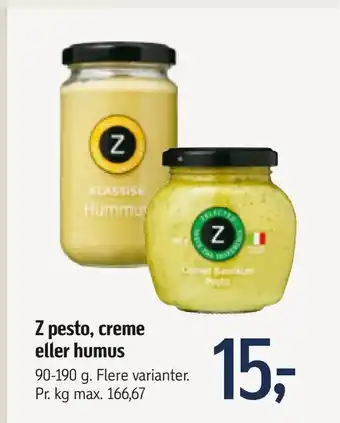Føtex Z pesto, creme eller humus tilbud
