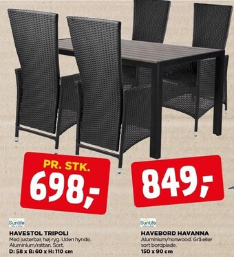 jem & fix Havestol Tripoli el. havebord Havanna tilbud