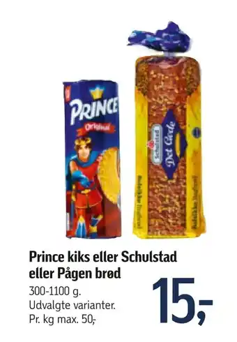 Føtex Prince kiks eller Schulstad eller Pågen brød tilbud