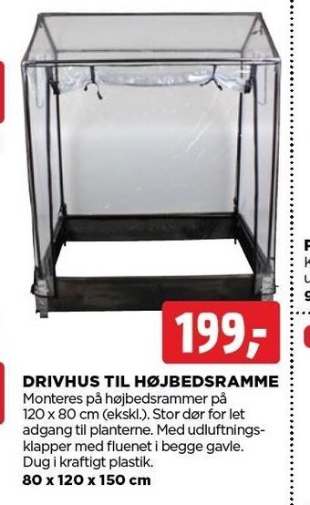 jem & fix Drivhus til højbedsramme tilbud