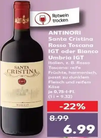 Antinori Santa Cristina Rosso Toscana IGT oder Blanco Umbria IGT 0,75-l