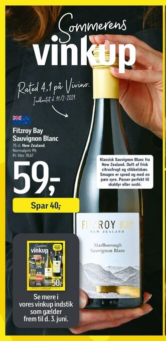 Føtex Fitzroy Bay Sauvignon Blanc tilbud
