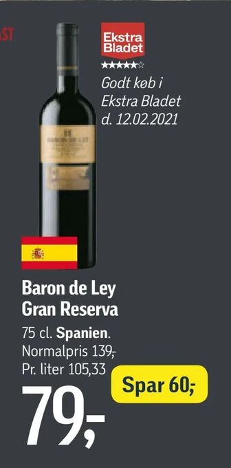 Føtex Baron de Ley Gran Reserva tilbud