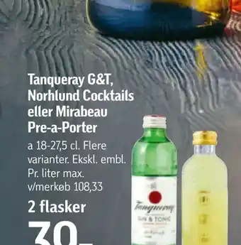Føtex Tanqueray G&T, Norhlund Cocktails eller Mirabeau Pre-a-Porter tilbud