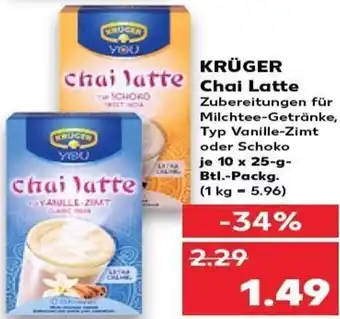 Kaufland Krüger Chai Latte 10x25-g tilbud