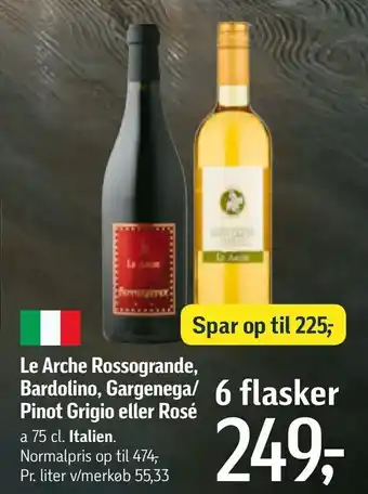 Le Arche Rossogrande, Bardolino, Gargenega/ Pinot Grigio eller Rosé