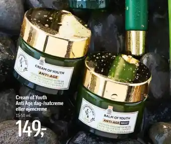Føtex Cream of Youth Anti Age dag-/natcreme eller øjencreme tilbud