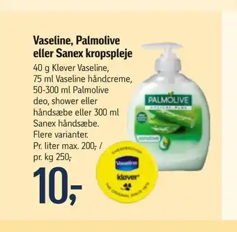 Føtex Vaseline, Palmolive eller Sanex kropspleje tilbud