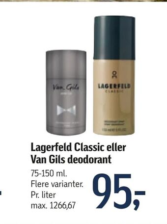 Føtex Lagerfeld Classic eller Van Gils deodorant tilbud