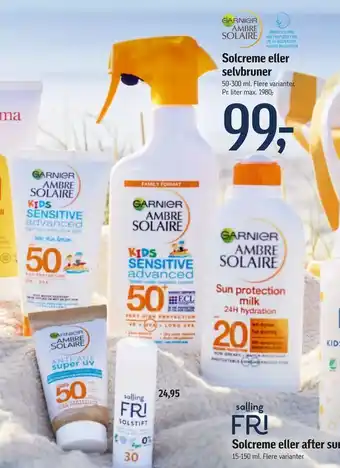 Føtex Solcreme eller selvbruner tilbud