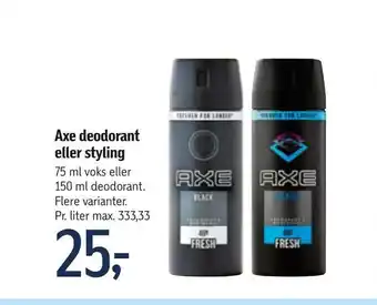 Føtex Axe deodorant eller styling tilbud