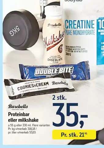 Føtex Proteinbar eller milkshake tilbud