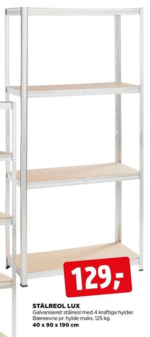 jem & fix Stålreol lux tilbud