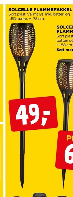 jem & fix Solcelle flammefakkel tilbud