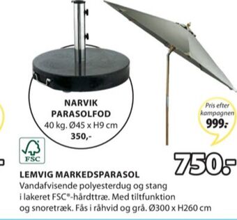 JYSK Jutlandia parasol tilbud
