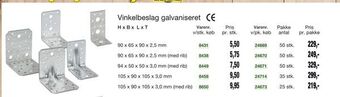 Vinkelbeslag galvaniseret