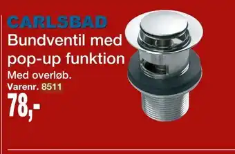 Bundventil med pop-up funktion