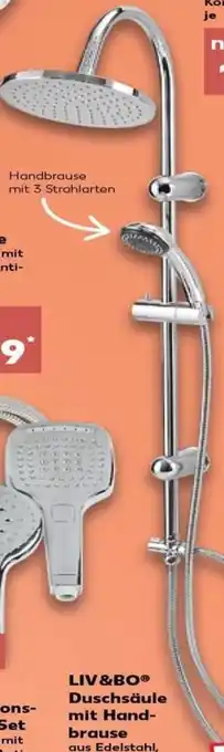 Kaufland Liv&Bo Duschsäule mit Hand-Brause 20 cm tilbud