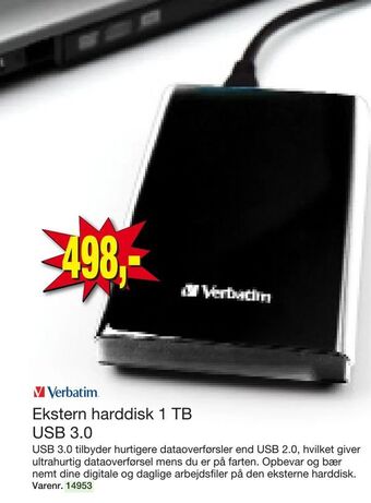 Harald Nyborg Ekstern harddisk 1 TB USB 3,0 tilbud