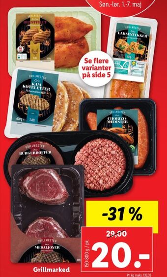 Lidl Grillmester hakkebøffer tilbud
