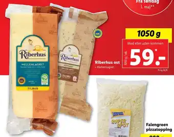 Lidl Riberhus skæreost danbo mellemlagret 45+ tilbud