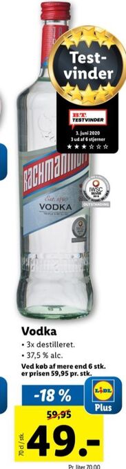 Lidl Rachmaninoff vodka tilbud