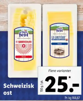 Lidl Alpenfest skiveost emmentaler tilbud