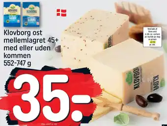 REMA 1000 Klovborg skæreost mellemlagret kommen tilbud