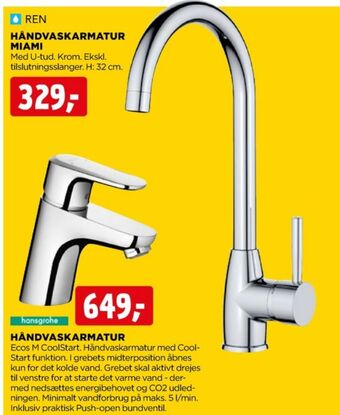 jem & fix Ren håndvaskarmatur tilbud