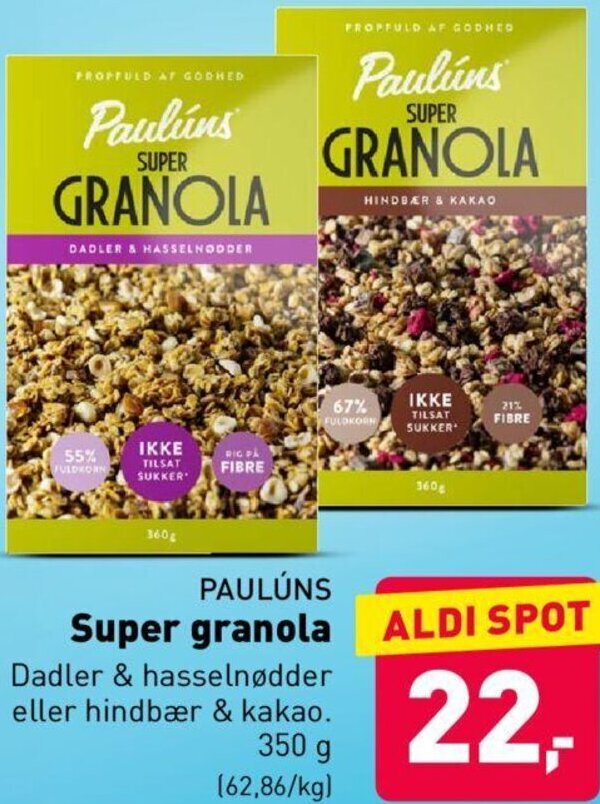 Super Granola 350 g tilbud hos ALDI