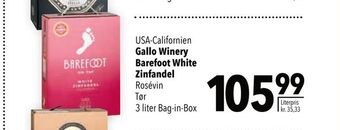 Citti Gallo Winery Barefoot White Zinfandel tilbud
