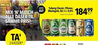 Citti Tuborg Classic, Pilsner, Økologisk, Rå. eller. 0,0%. tilbud