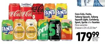 Citti Coca-Cola, Fanta, Tuborg Squash, Tuborg Squash Light, Carlsberg Sport, Sprite eller fuzetea tilbud