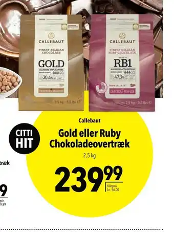 Citti Gold eller Ruby Chokoladeovertræk tilbud