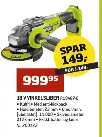 Bygma 18 v vinkelsliber tilbud