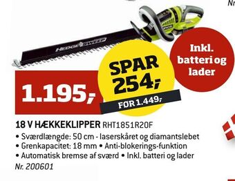 Bygma 18 v hækkeklipper tilbud