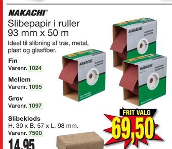 Harald Nyborg Slibepapir i ruller 93 mm x 50 m tilbud
