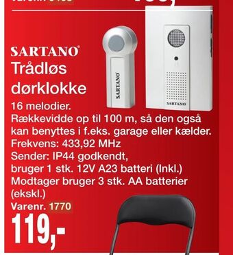 Harald Nyborg Trådløs dørklokke tilbud
