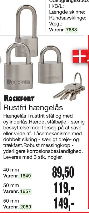 Harald Nyborg Rustfri hængelås tilbud