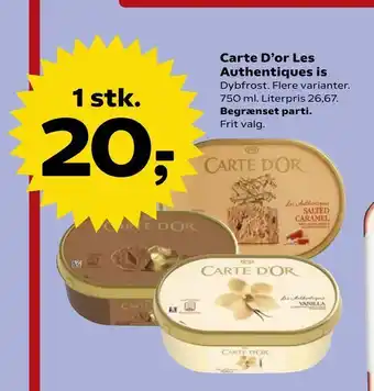 Kvickly Carte D'or Les Authentiques is tilbud